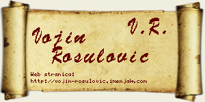 Vojin Rošulović vizit kartica